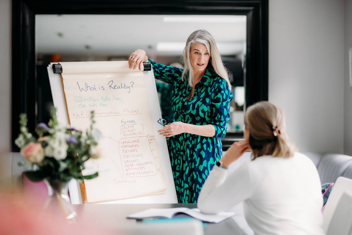 Nicky explaining her method to a client